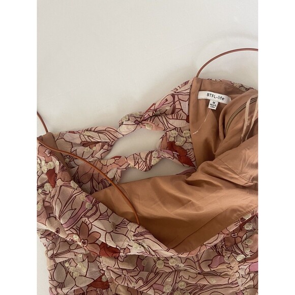 BTFL-Life (Nordstrom) Women's Terra Cotta Ruched Mini Dress Floral‎ Medium - Picture 4 of 13